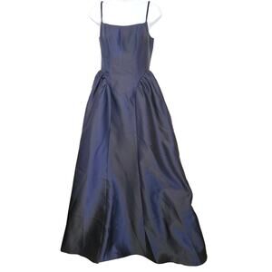 Dessy Collection Midnight Sleeveless Satin Gown Size 2R NWT Corset Holiday